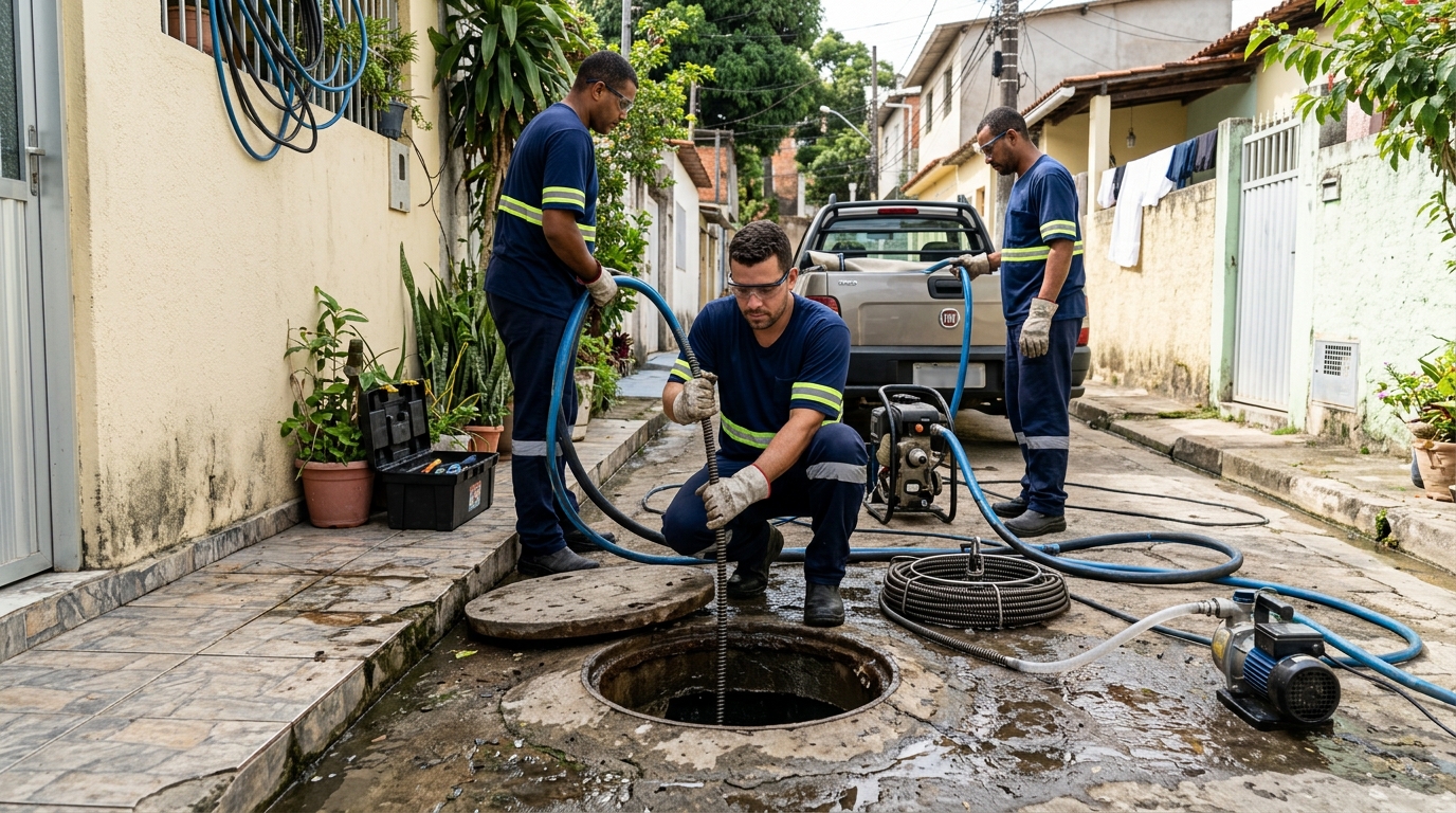 Desentupimento de esgoto com hidrojateamento em São Luís-MA