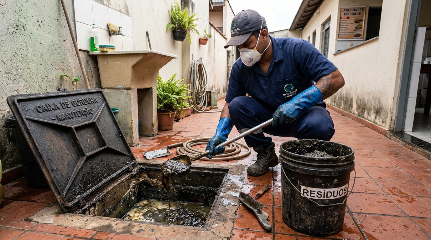 Remoção de lodo de caixa de gordura em São Luís-MA